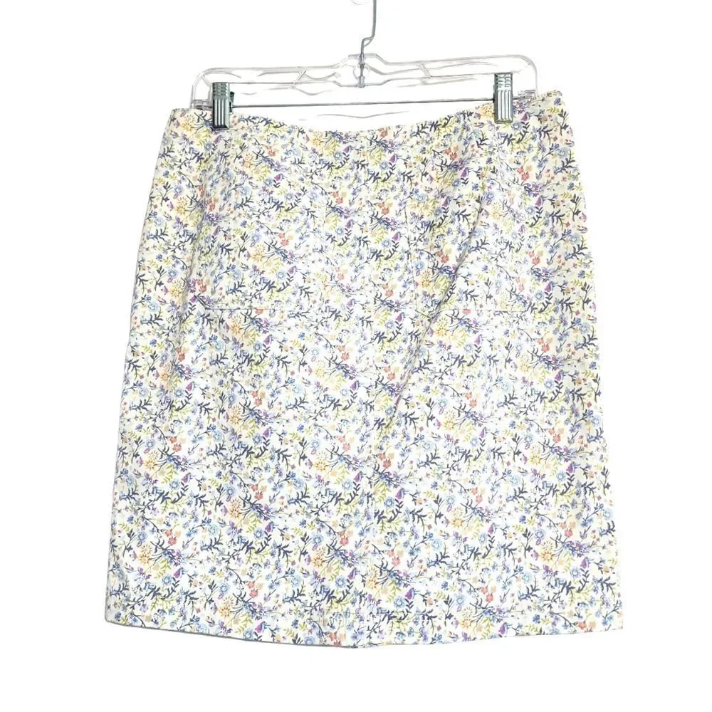 J.Jill skirt 6p live-in Chino floral cotton blend Cottagecore Country